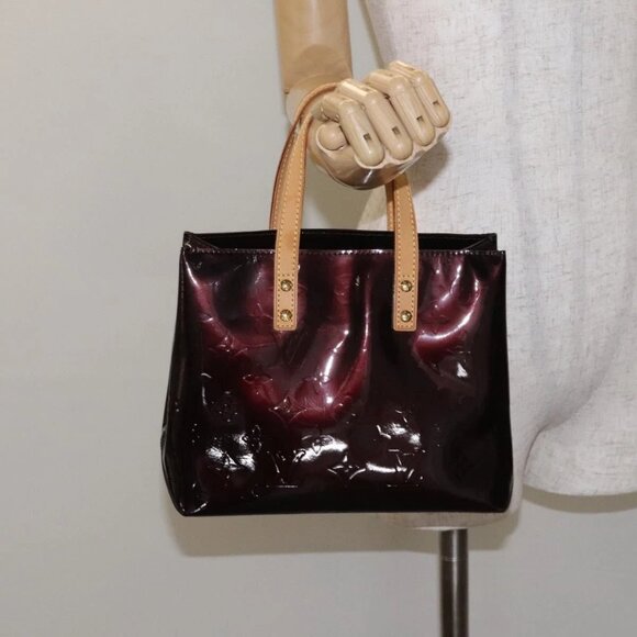 LOUIS VUITTON Monogram Vernis Reade PM Hand Bag Amarante - Picture 1 of 15